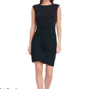 DKNY Black Jersey Knit Sheath Dress